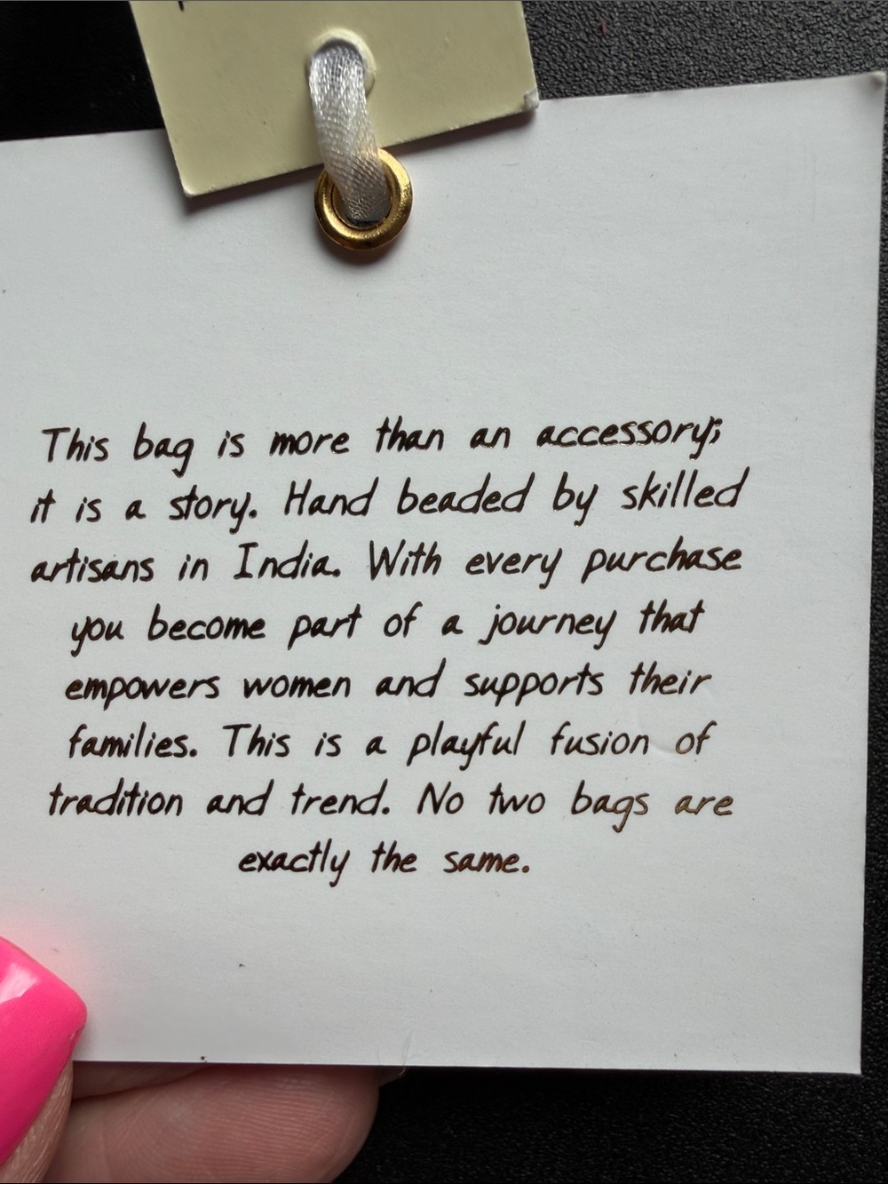 From India to You Beaded Paris Motif Shoulder Bag - Navy - Picture 4 of 11